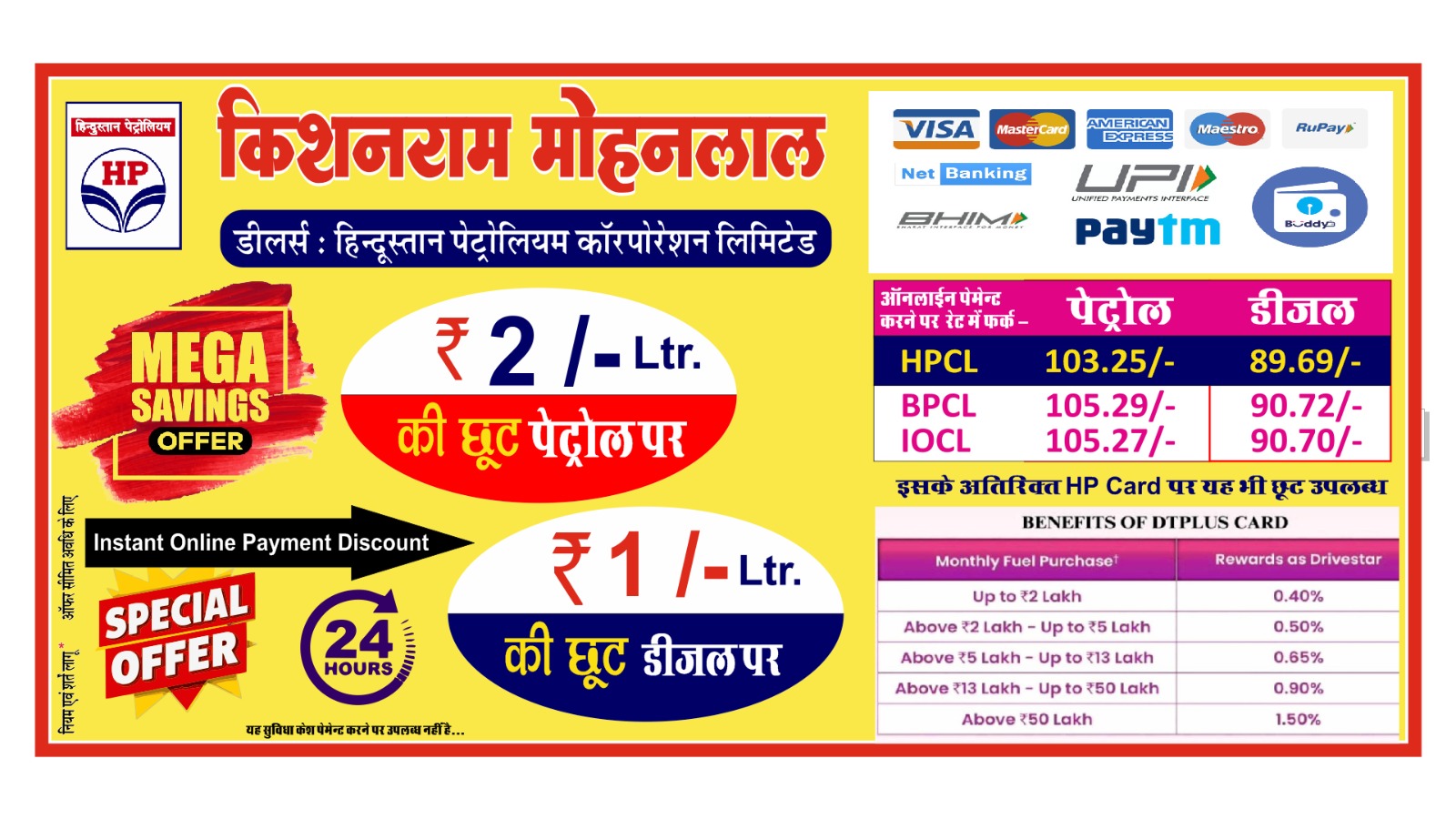 देवली, हिंदुस्तान पेट्रोलियम कॉर्पोरेशन लिमिटेड के अधिकृत विक्रेता 'किशनराम मोहनलाल' ने ग्राहक�