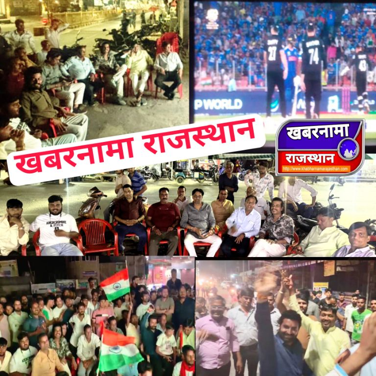 देवली,विश्व कप के फाइनल मैच को देवली के युवाओं ने बस स्टैंड के बाहर बड़ी एलइडी वॉल लगाकर मैच को देख