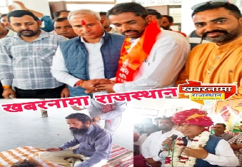 देवली, स्थानीय विधायक राजेंद्र गुर्जर ने अपने समर्थक विनोद माहुर को रविवार को अपने हाथों से चप्प