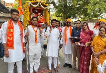 देवली,श्री रामनवमी के मौके पर शहर में निकाली भव्य शोभायात्रा, कई जगह स्वागत ,वाहन रैली भी आयोजित ह