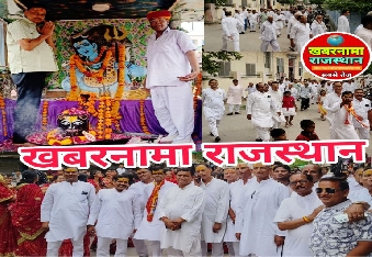 देवली,पालिका अध्यक्ष नेमीचंद जैन व उनके साथी पार्षदों ने पालिका परिसर के बाहर भगवान महेश जी शोभा 