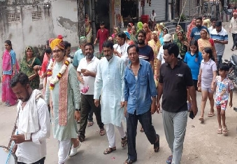 देवली,शिव पुराण कथावाचक का स्वागत किया