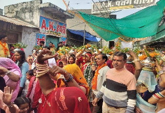 देवली ,राष्ट्रीय स्वयंसेवक संघ के शताब्दी वर्ष को लेकर रविवार को पनवाड़ ग्राम में विराट सकल हिंद�