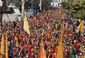 देवली, दूनी 1101 महिलाओं ने निकाली भव्य कलश यात्रा, तेजाजी मंदिर में बुधवार से होगा आयोजन जगह-जगह पुष