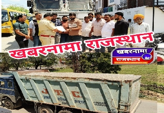 देवली ,जयपुर रोड स्थित इमानुएल मिशन स्कूल के पास वाली कॉलोनी के लोगों ने सोमवार को ओवरलोड वाहनों �